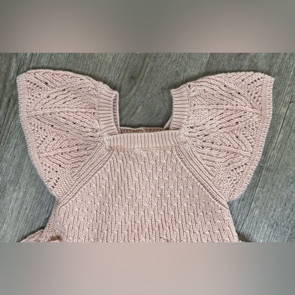 Jessica Simpson Baby Girl’s Blush Pink Knitted Romper, 3-6M - Picture 6 of 8